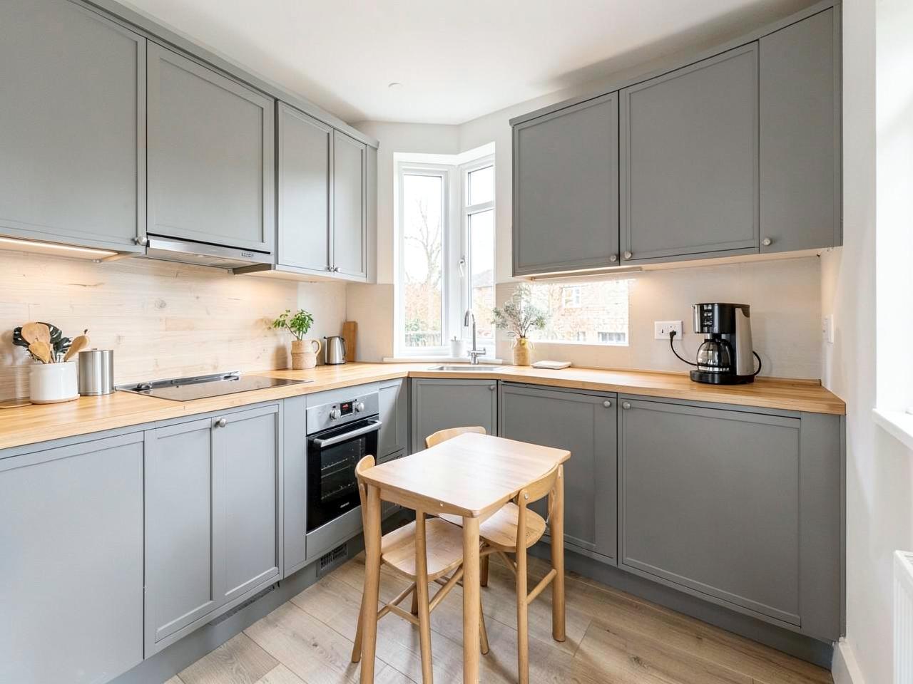 Modern fitted kitchen in a managed rental property