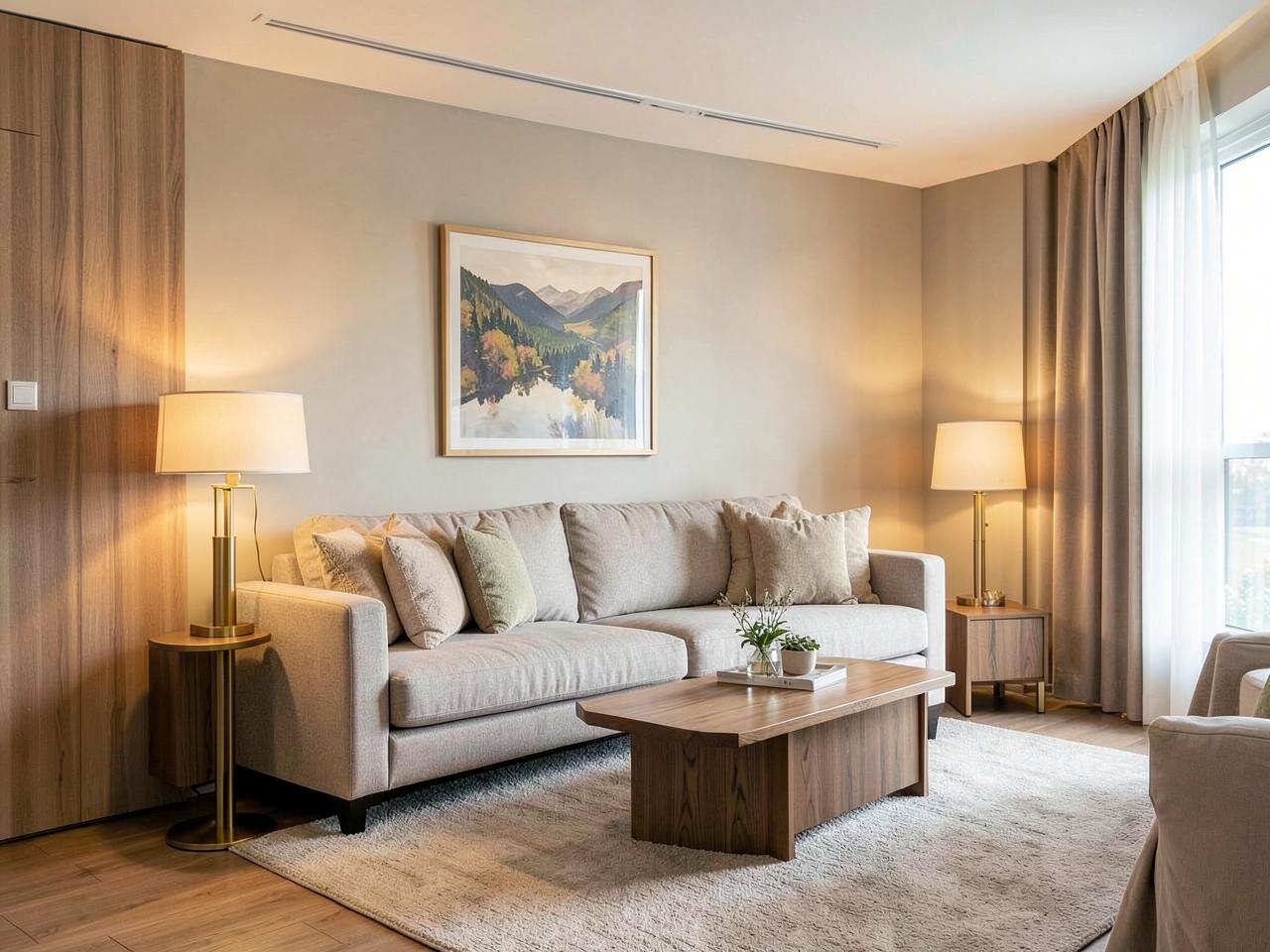 Furnished living room in a property managed by Young Property Partnership